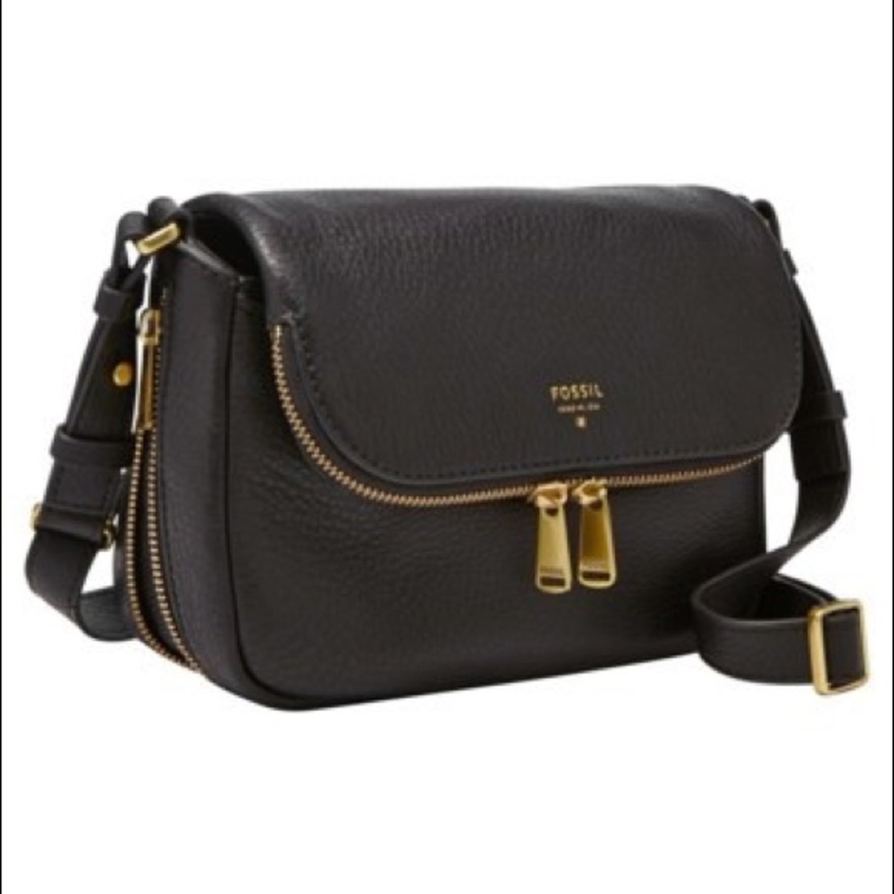 Small Black Fossil Preston Flap